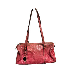 Dooney & Bourke Vintage Baguette Shoulder Bag Pink Alligator